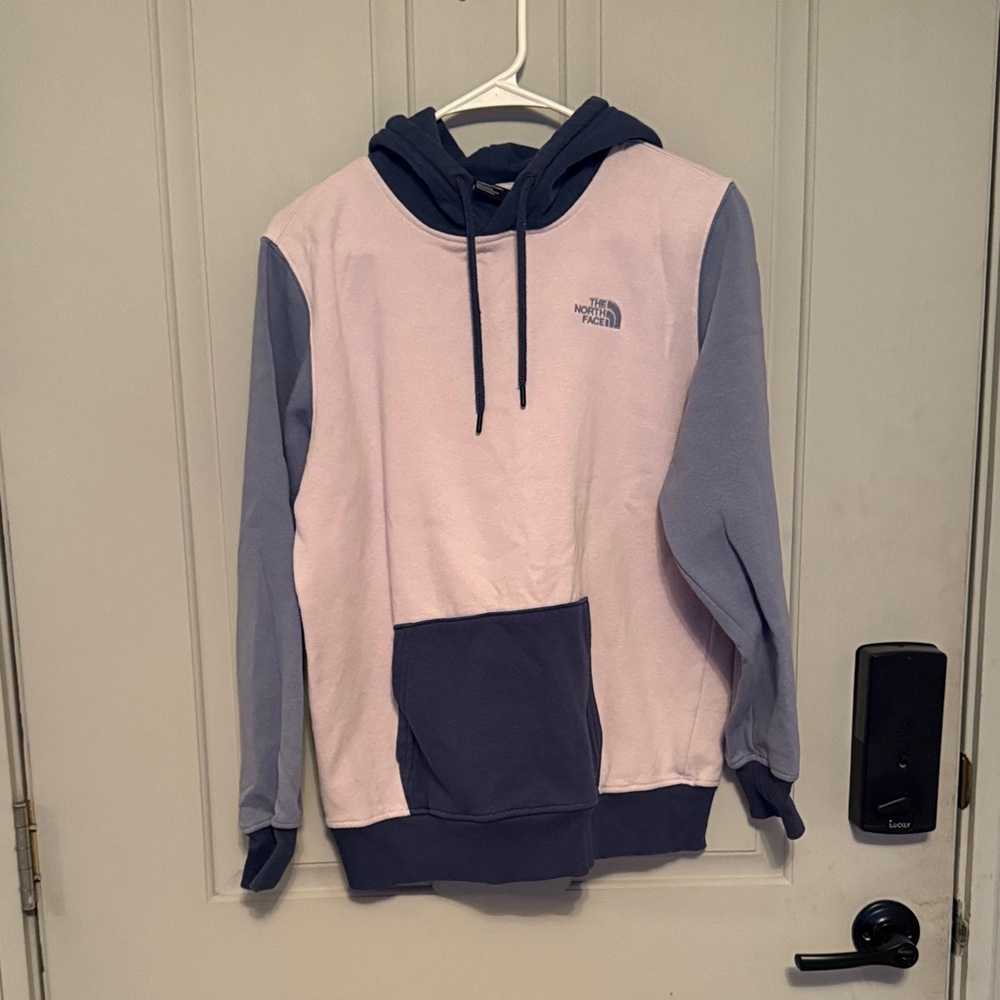 The North Face Woman’s  Hoodie - Light Pink and Blue